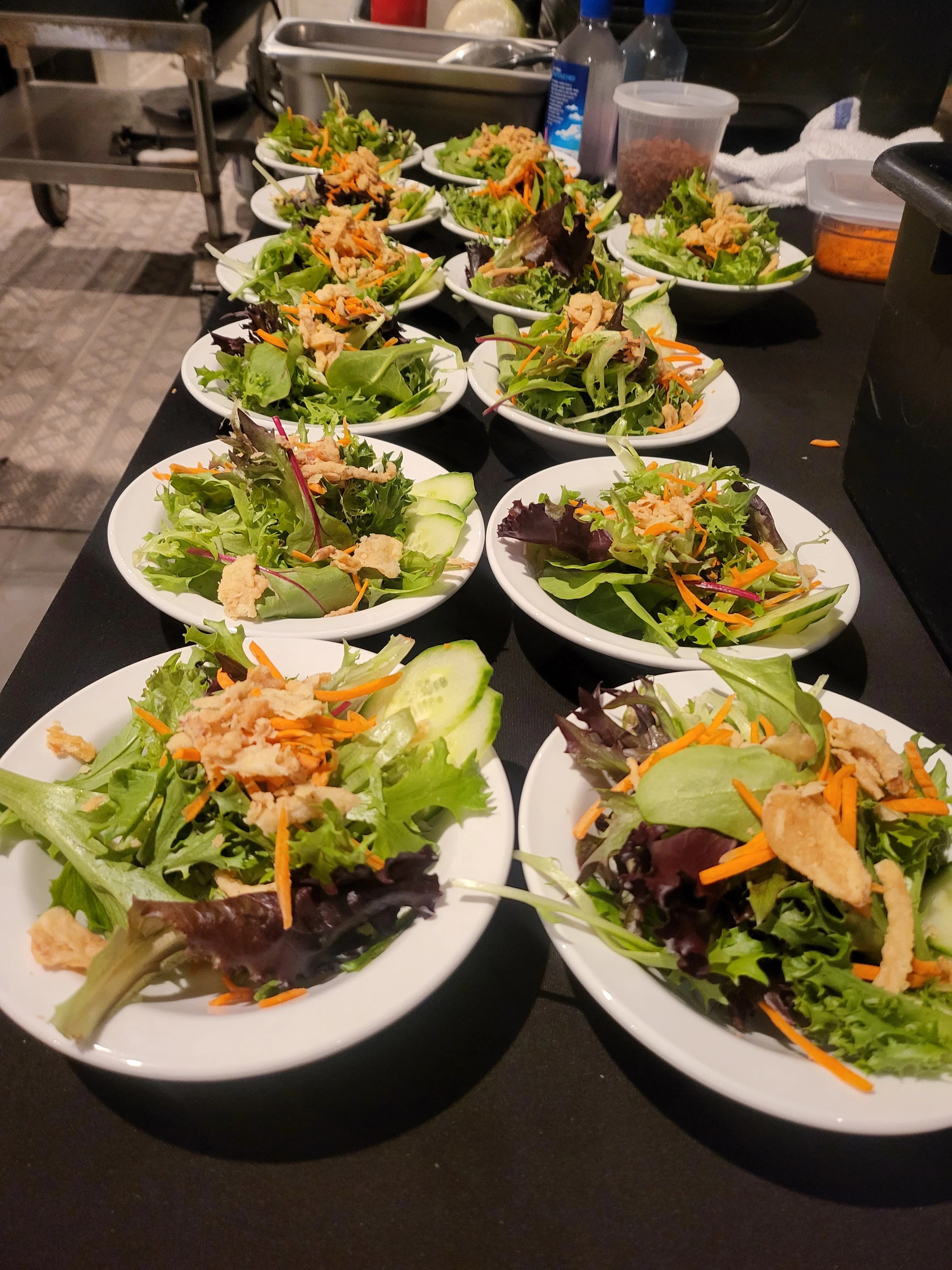 Finished salad plates