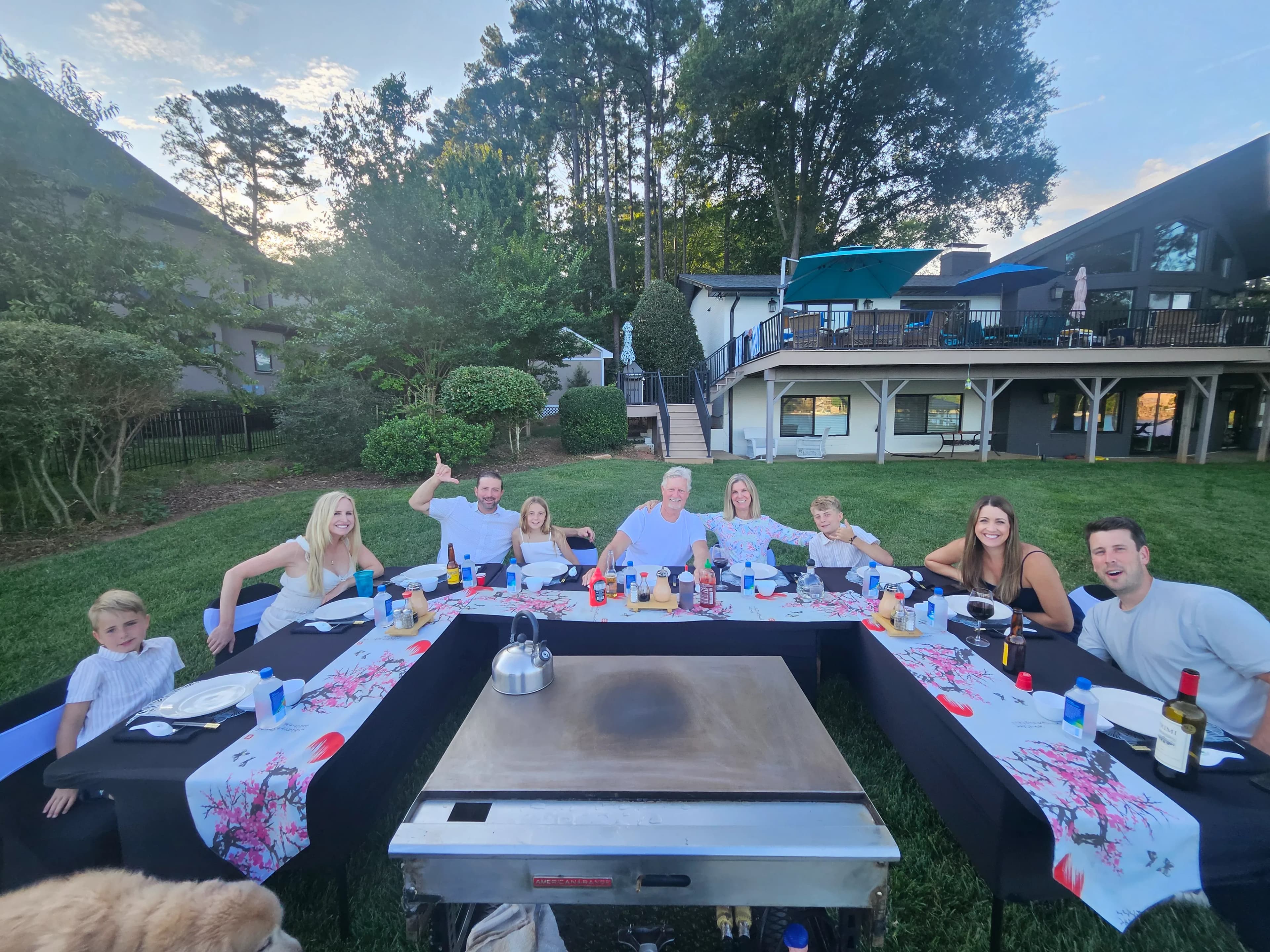Guests around the grill