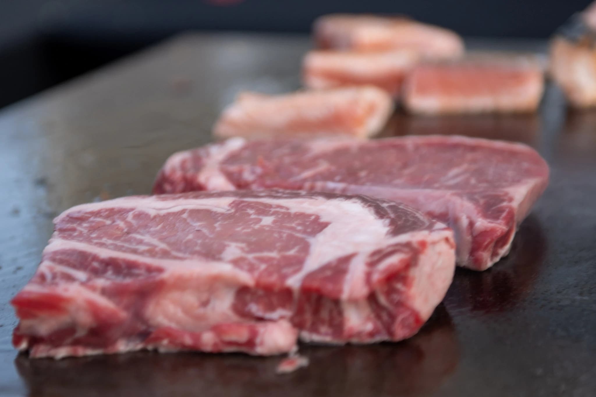 Prime steak on the grill