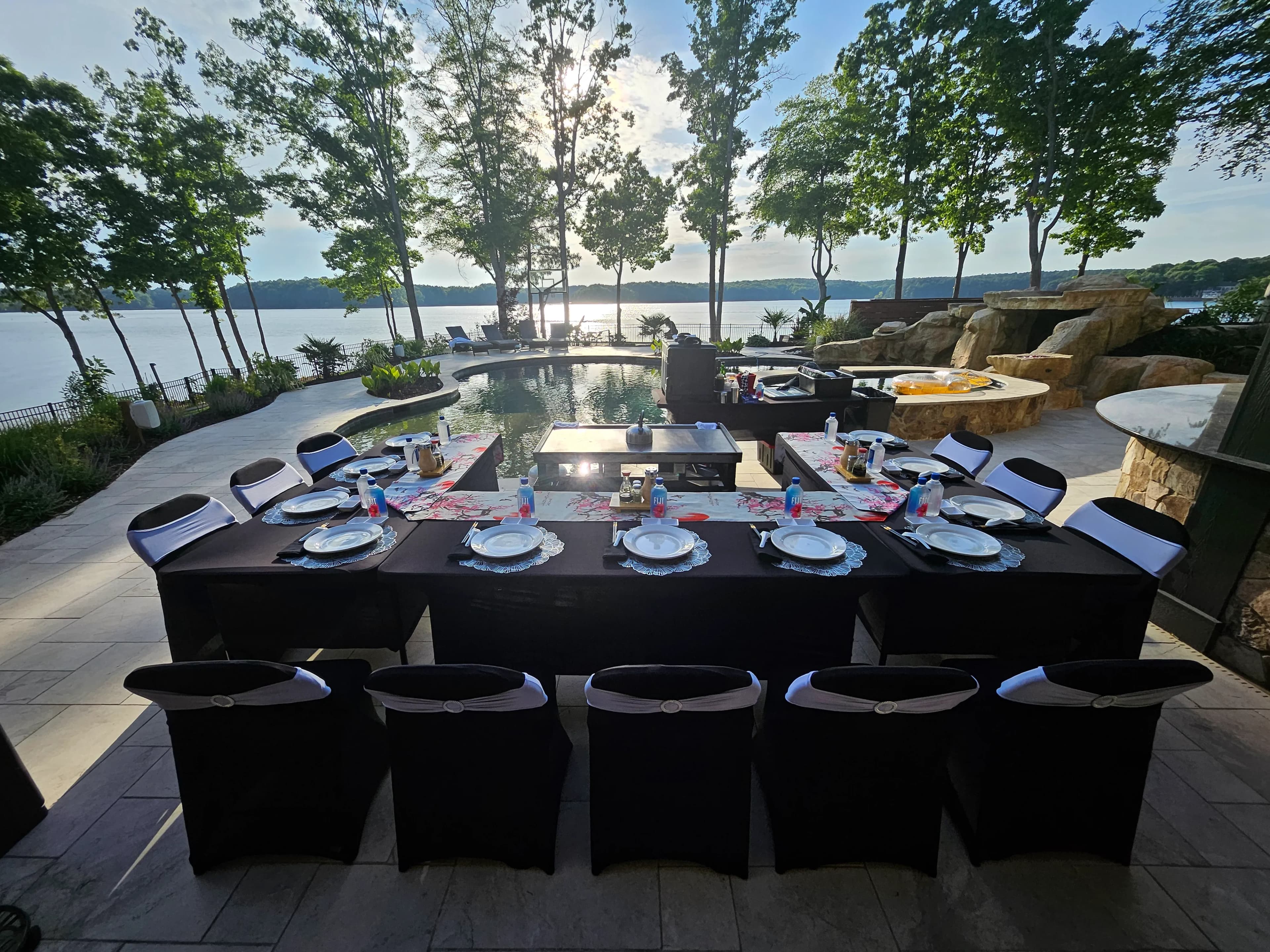 Lake view table setup